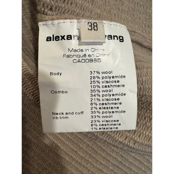 Alexander Wang Oversized V-Neck Oatmeal Beige Smocked Waist Cardigan Small - Picture 8 of 11